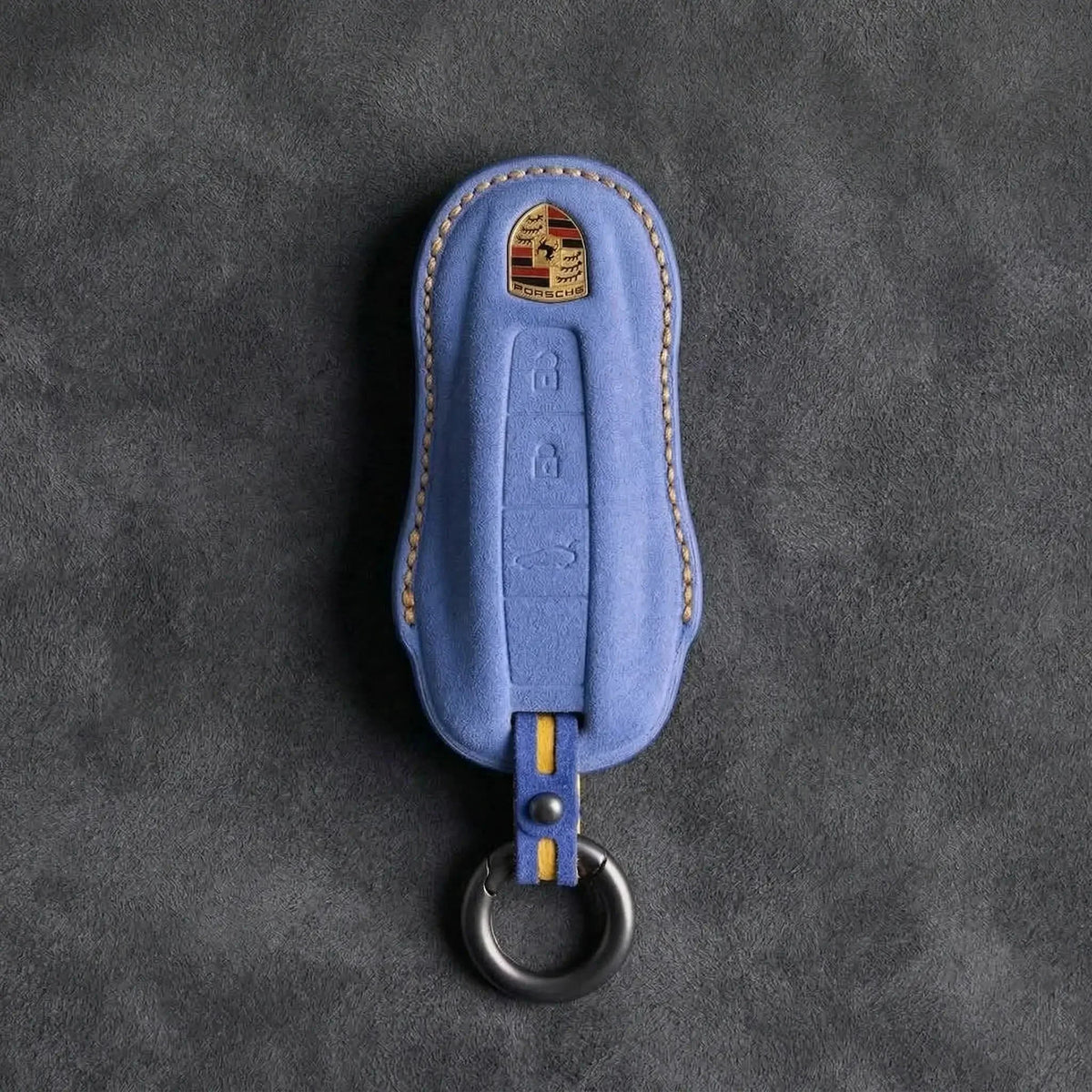 Porsche Hand-Stitched Alcantara Key Fob Cover - Signature Car-Shape