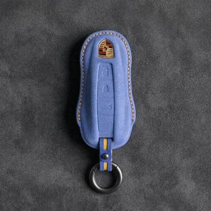 Porsche Hand-Stitched Alcantara Key Fob Cover - Signature Car-Shape