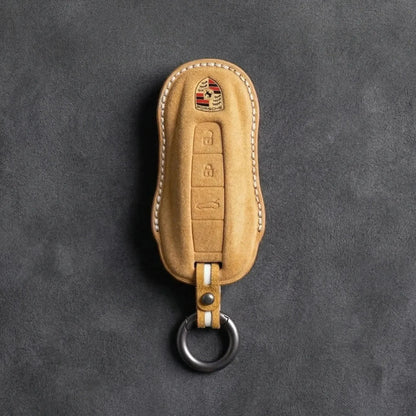 Porsche Hand-Stitched Alcantara Key Fob Cover - Signature Car-Shape