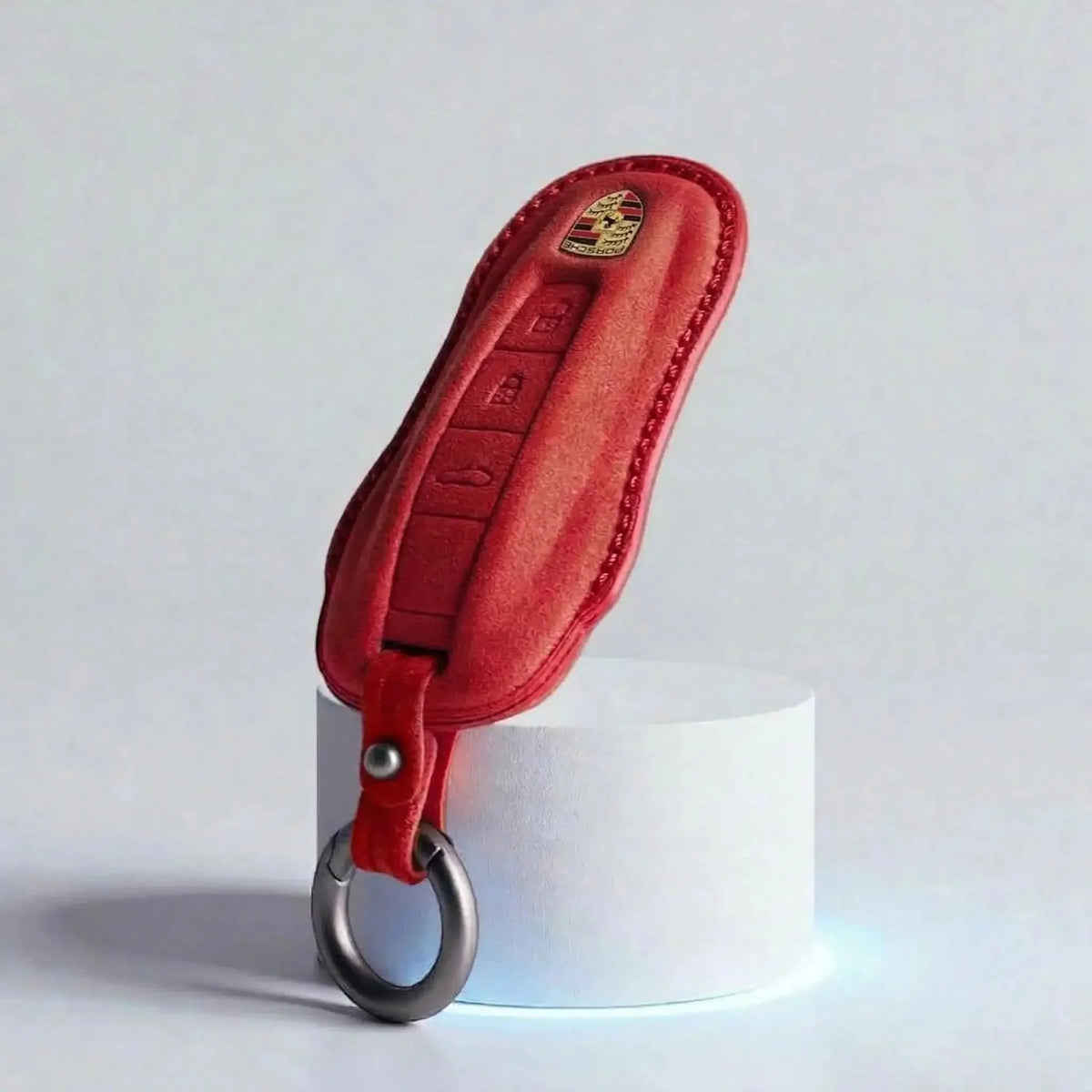 Porsche Hand-Stitched Alcantara Key Fob Cover - Signature Car-Shape