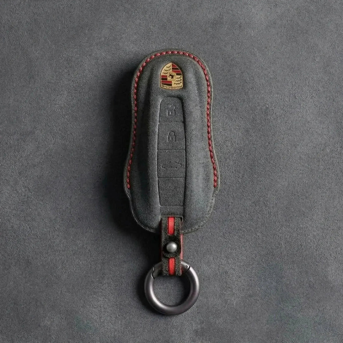 Porsche Hand-Stitched Alcantara Key Fob Cover - Signature Car-Shape