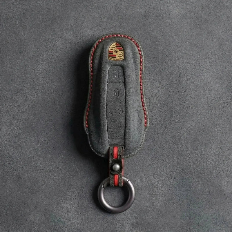 Porsche Hand-Stitched Alcantara Key Fob Cover - Signature Car-Shape