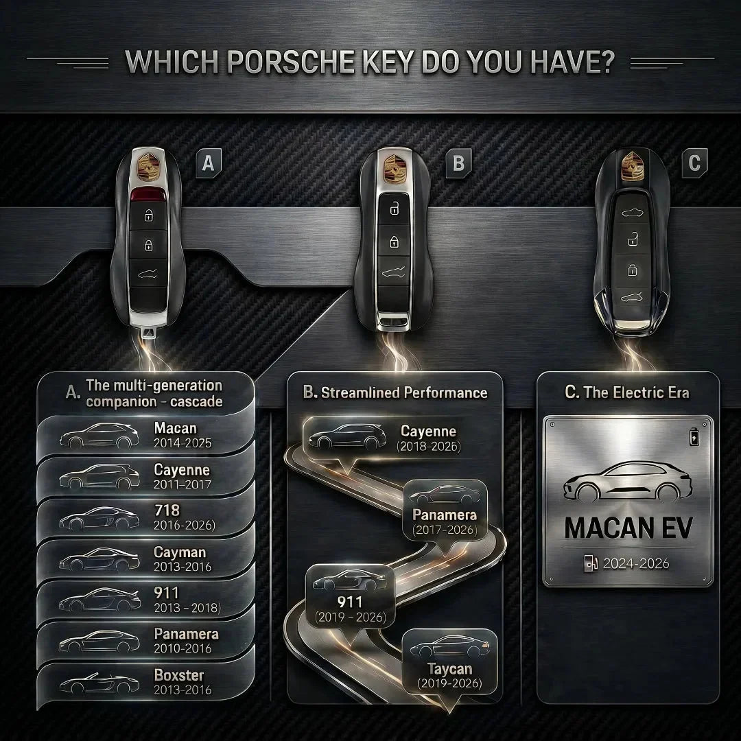 Porsche Hand-Stitched Alcantara Key Fob Cover - All types