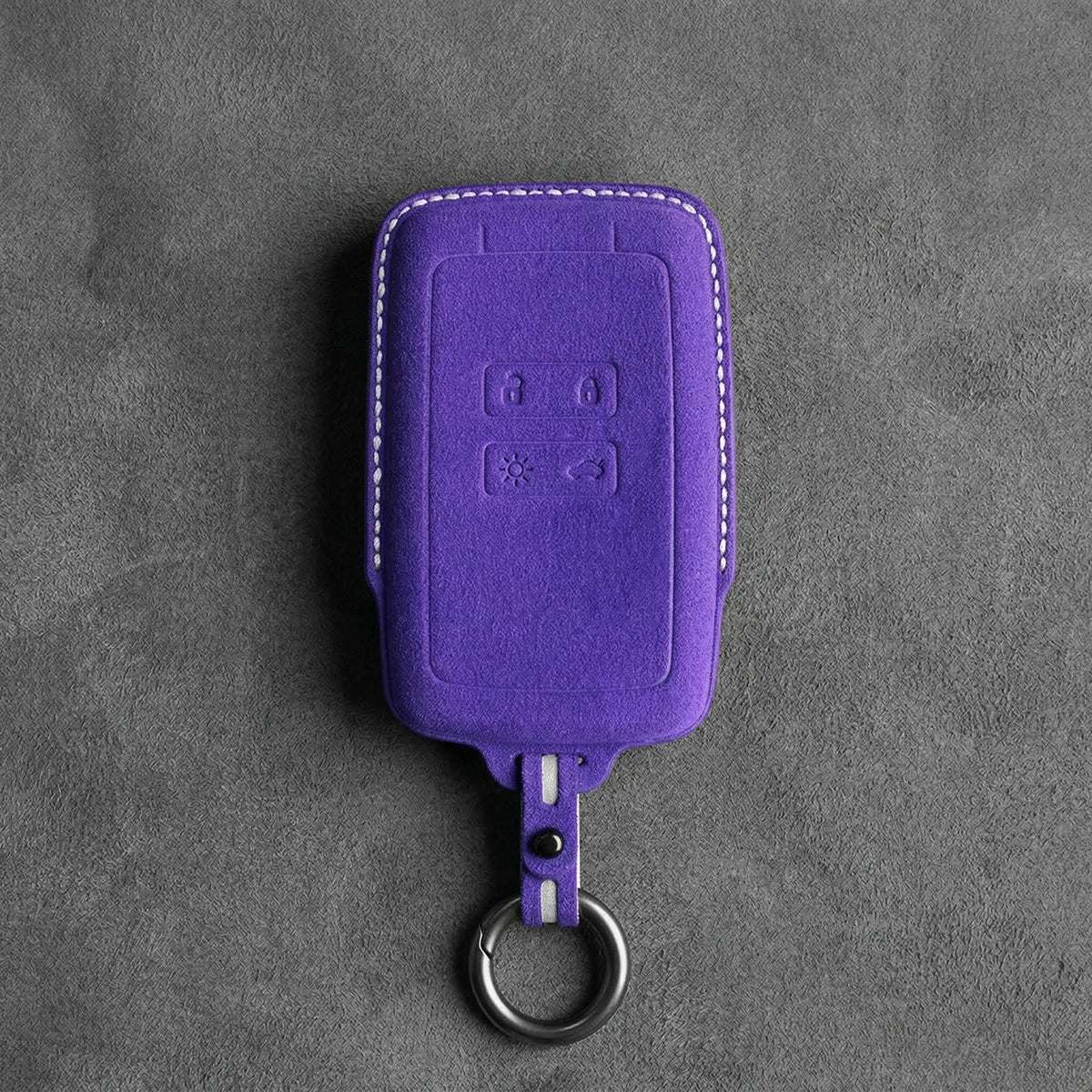 Renault Hand-Stitched Alcantara Key Fob Cover - Smart Card 4-Button