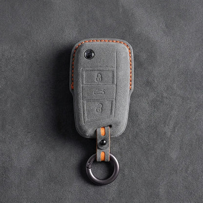 Seat Hand-Stitched Alcantara Key Fob Cover – Geometric Smart Key 3-Button