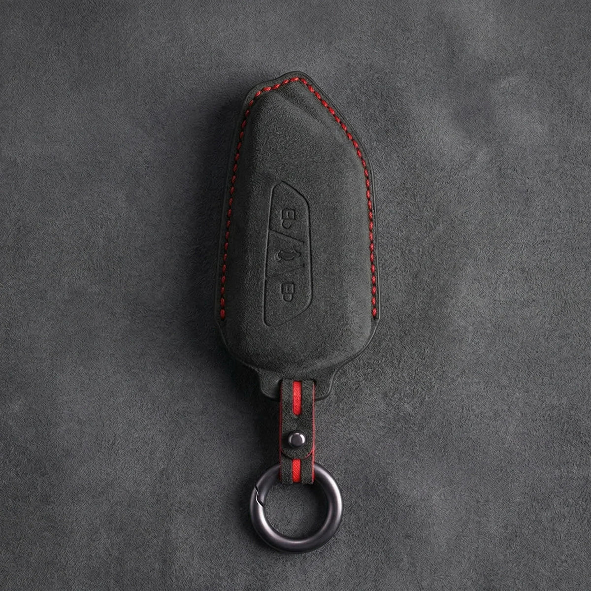 Volkswagen Hand-Stitched Alcantara Key Fob Cover - Asymmetrical Style