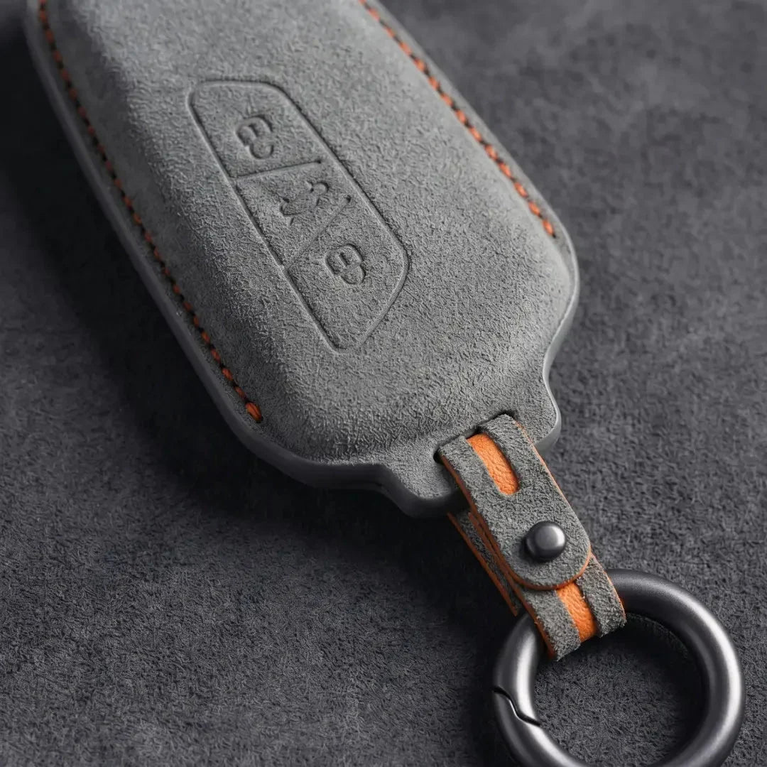 Volkswagen Hand-Stitched Alcantara Key Fob Cover - Asymmetrical Style
