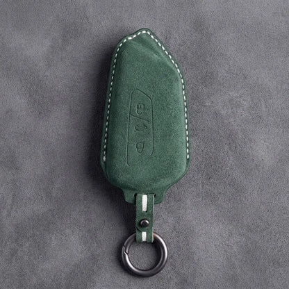 Skoda Hand-Stitched Alcantara Key Fob Cover - Angular 3-Button