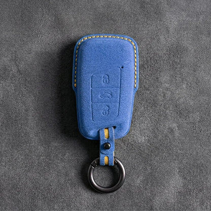 Skoda Hand-Stitched Alcantara Key Fob Cover – Chrome Top 3-Button