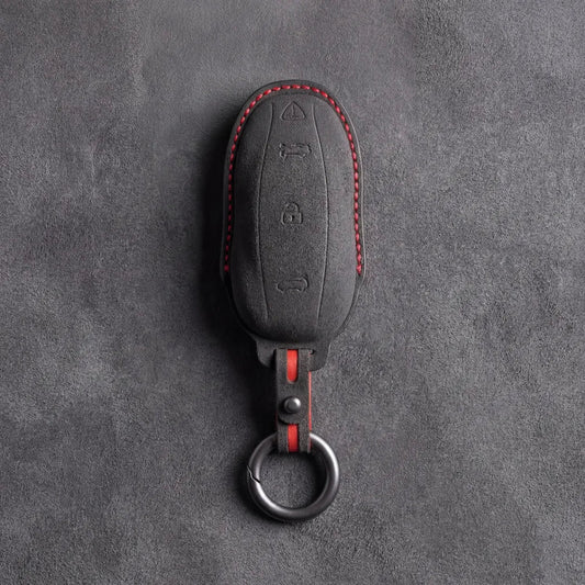Tesla Hand-Stitched Alcantara Key Fob Cover - Model Y/3