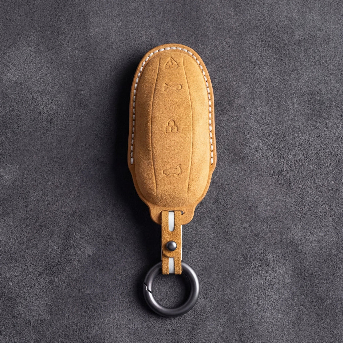 Tesla Hand-Stitched Alcantara Key Fob Cover - Model Y/3