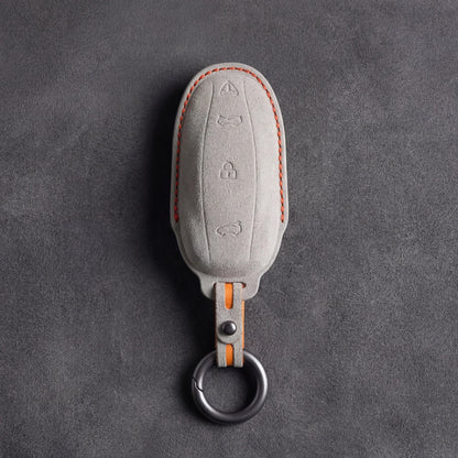Tesla Hand-Stitched Alcantara Key Fob Cover - Model Y/3