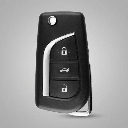 Toyota Hand-Stitched Alcantara Key Fob Cover – Geometric Flip Key 3-Button