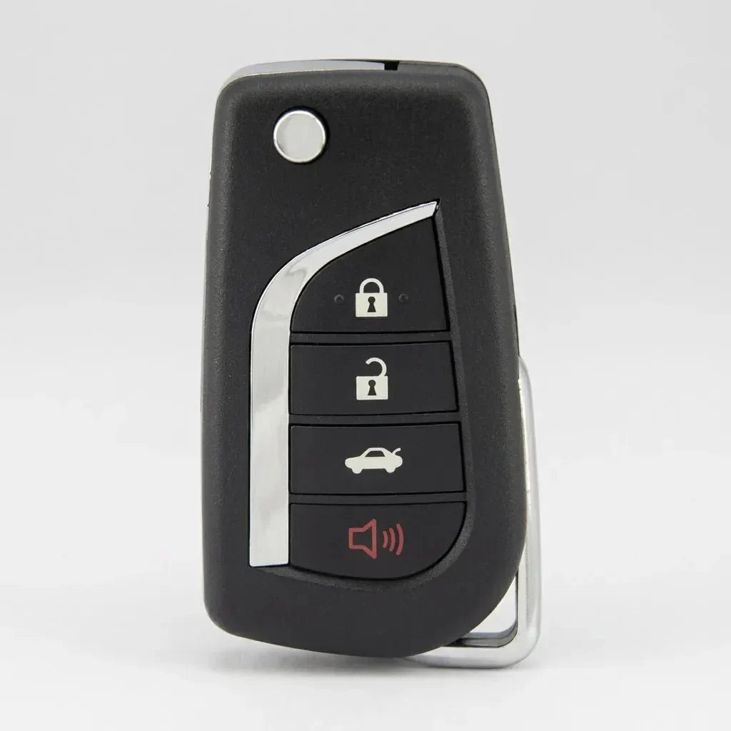 Toyota Hand-Stitched Alcantara Key Fob Cover – Geometric Flip Key 4-Button
