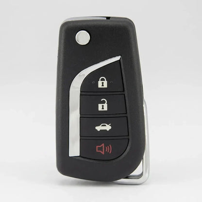 Toyota Hand-Stitched Alcantara Key Fob Cover – Geometric Flip Key 4-Button