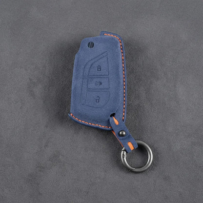 Toyota Hand-Stitched Alcantara Key Fob Cover – Geometric Panic Flip Key