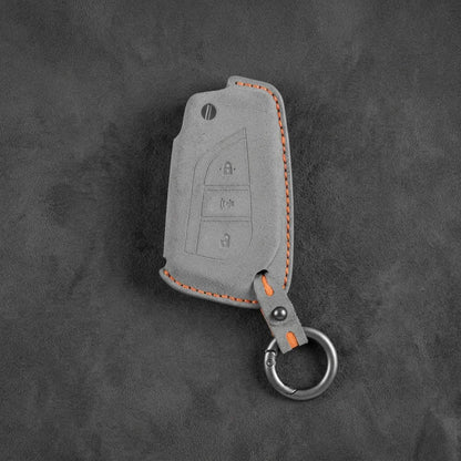 Toyota Hand-Stitched Alcantara Key Fob Cover – Geometric Panic Flip Key