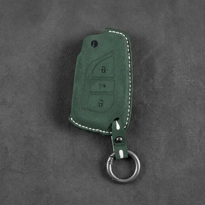 Toyota Hand-Stitched Alcantara Key Fob Cover – Geometric Panic Flip Key