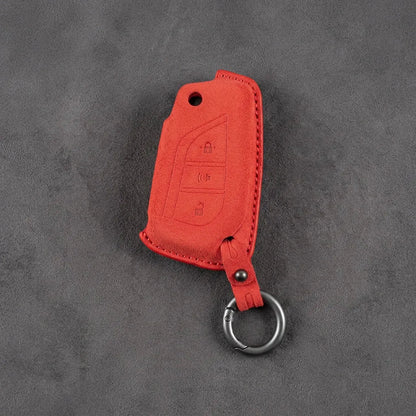Toyota Hand-Stitched Alcantara Key Fob Cover – Geometric Panic Flip Key