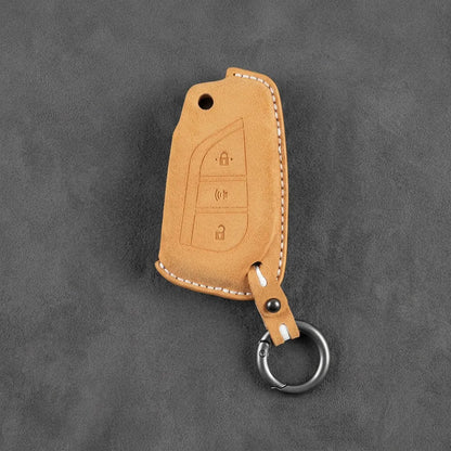Toyota Hand-Stitched Alcantara Key Fob Cover – Geometric Panic Flip Key