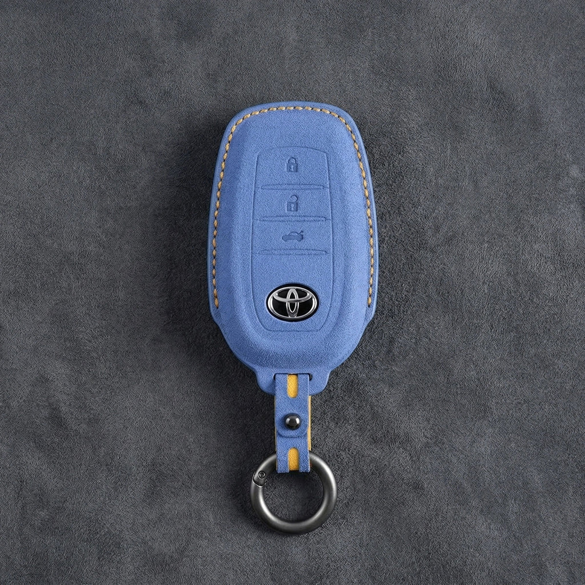 Toyota Hand-Stitched Alcantara Key Fob Cover - Wedge 3-Button