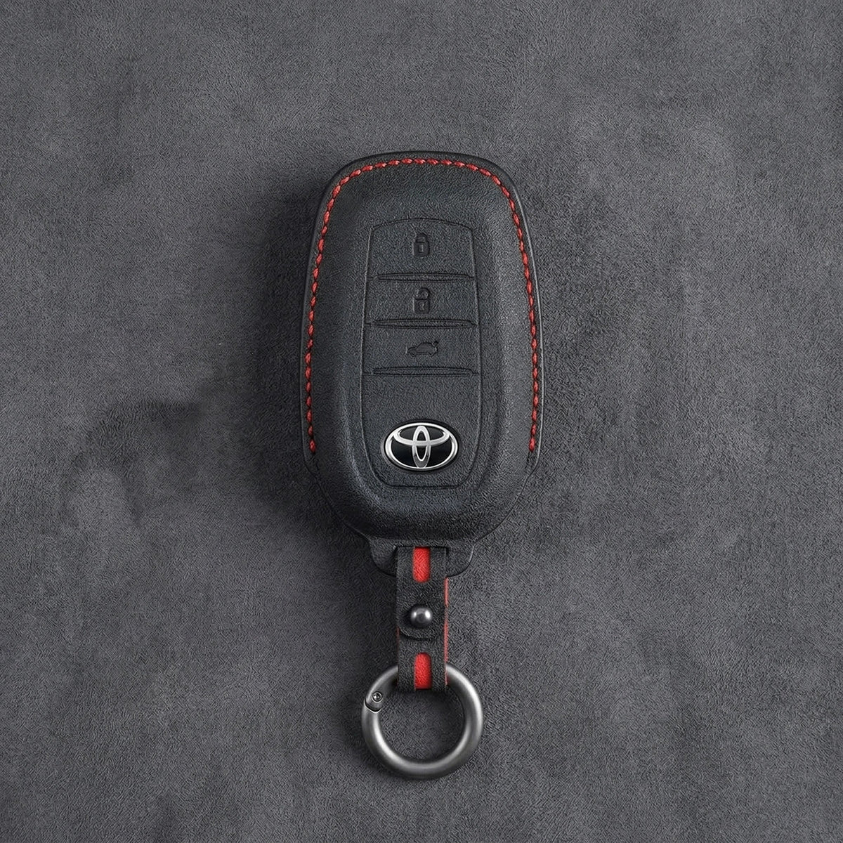 Toyota Hand-Stitched Alcantara Key Fob Cover - Wedge 3-Button