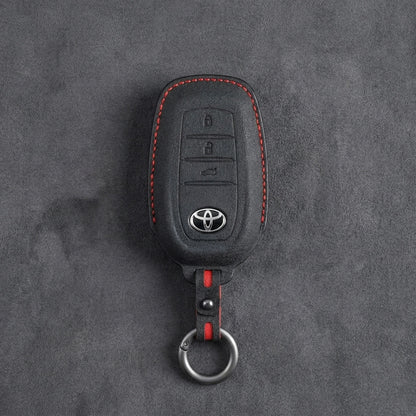 Toyota Hand-Stitched Alcantara Key Fob Cover - Wedge 3-Button