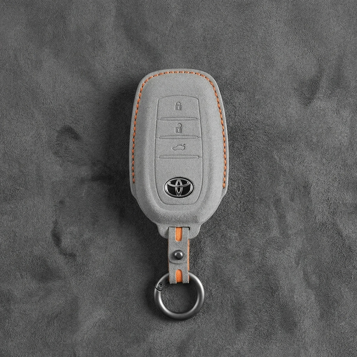 Toyota Hand-Stitched Alcantara Key Fob Cover - Wedge 3-Button