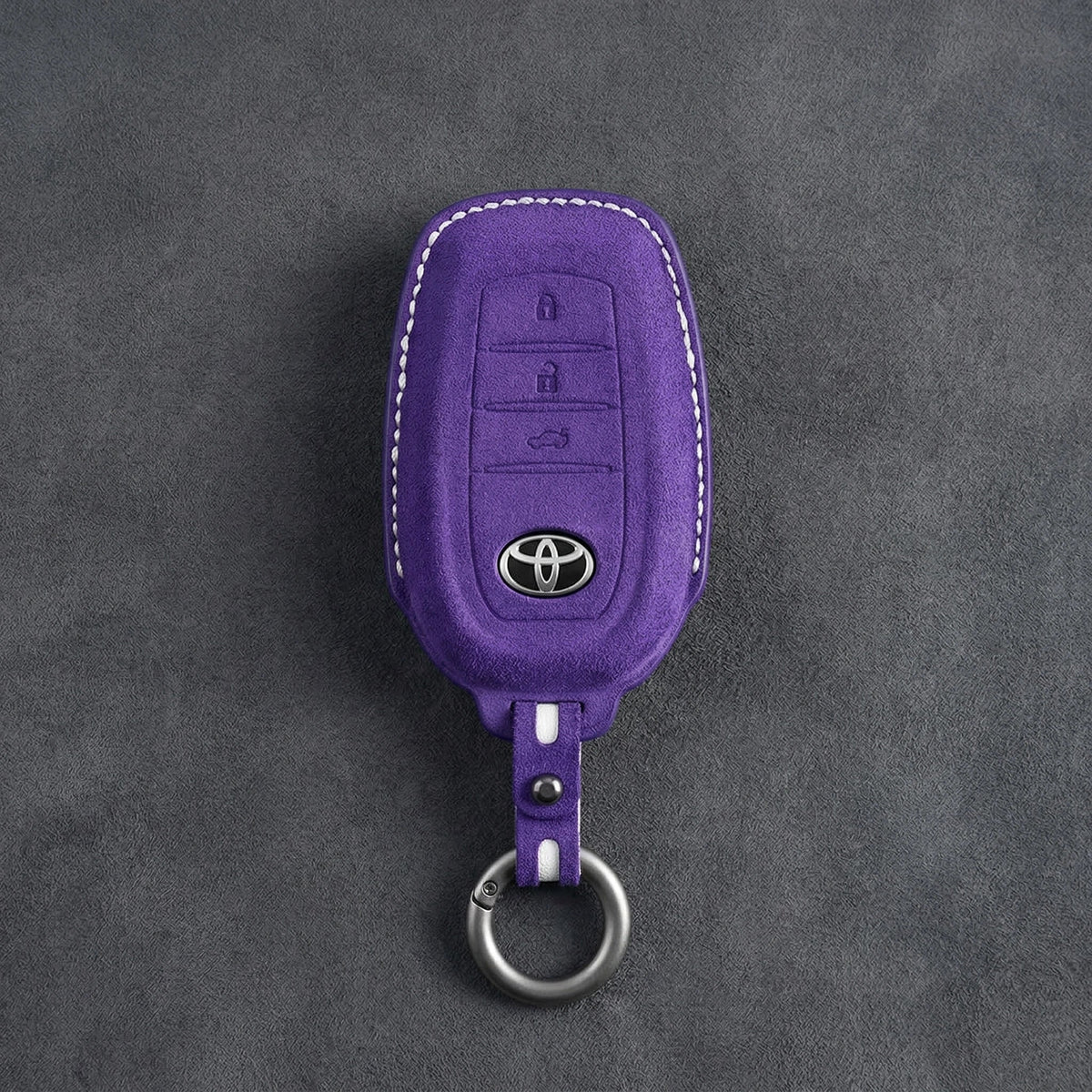 Toyota Hand-Stitched Alcantara Key Fob Cover - Wedge 3-Button