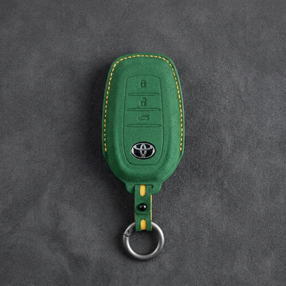Toyota Hand-Stitched Alcantara Key Fob Cover - Wedge 3-Button