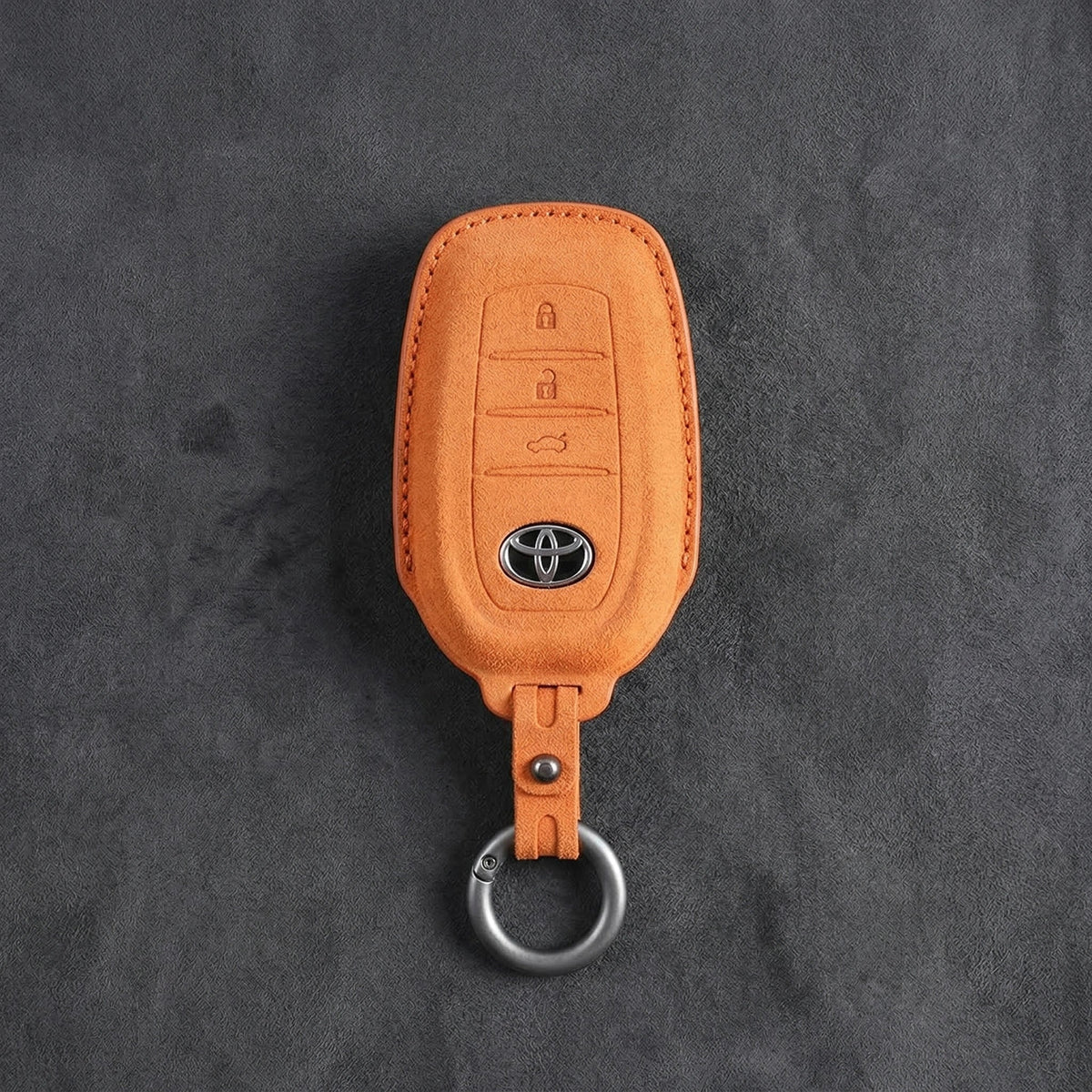 Toyota Hand-Stitched Alcantara Key Fob Cover - Wedge 3-Button