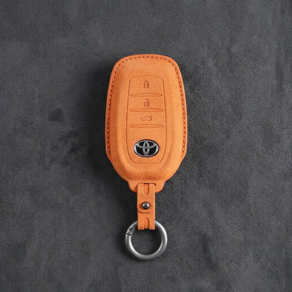 Toyota Hand-Stitched Alcantara Key Fob Cover - Wedge 3-Button
