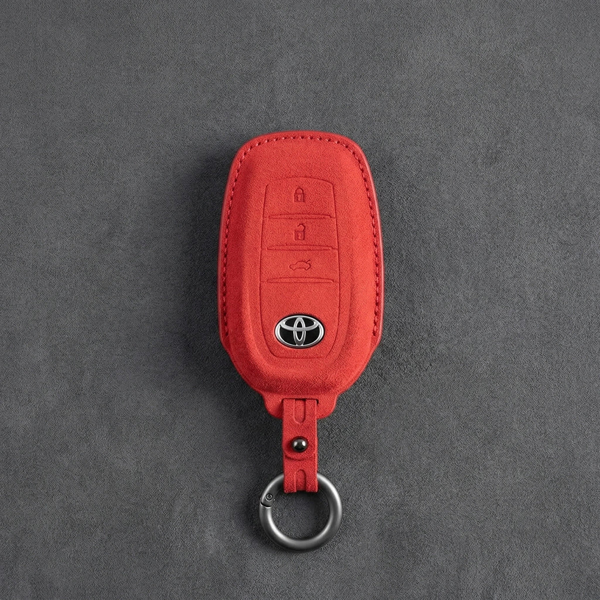 Toyota Hand-Stitched Alcantara Key Fob Cover - Wedge 3-Button