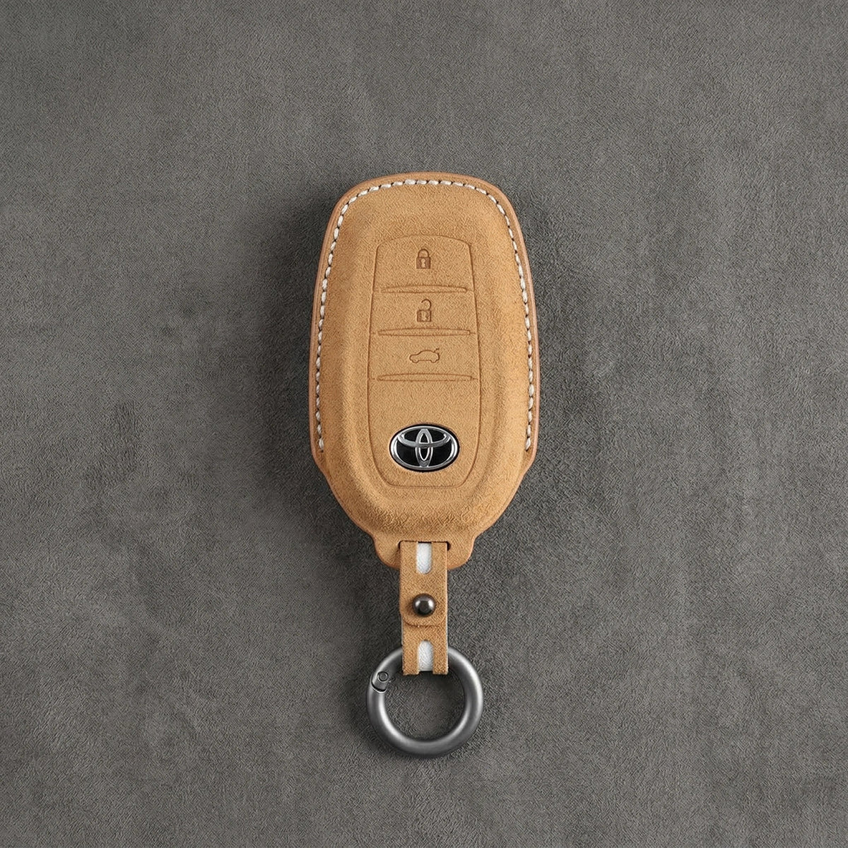 Toyota Hand-Stitched Alcantara Key Fob Cover - Wedge 3-Button