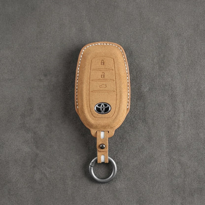 Toyota Hand-Stitched Alcantara Key Fob Cover - Wedge 3-Button