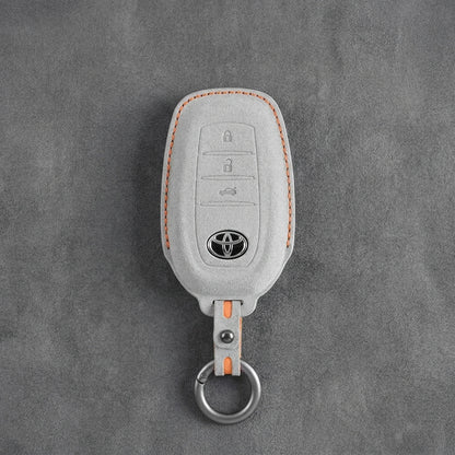 Toyota Hand-Stitched Alcantara Key Fob Cover - Wedge 3-Button