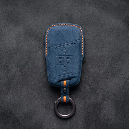 Volkswagen Hand-Stitched Alcantara Key Fob Cover – 4-Button Sliding Door Smart
