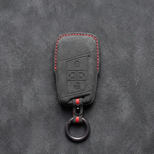 Volkswagen Hand-Stitched Alcantara Key Fob Cover – 4-Button Sliding Door Smart