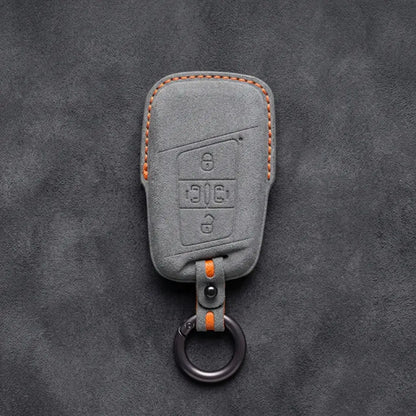 Volkswagen Hand-Stitched Alcantara Key Fob Cover – 4-Button Sliding Door Smart