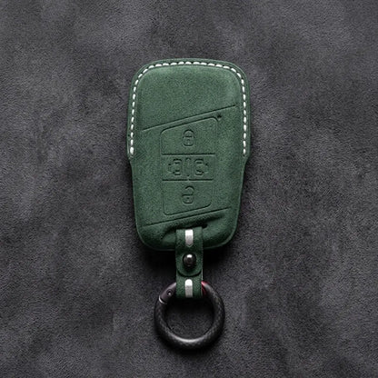 Volkswagen Hand-Stitched Alcantara Key Fob Cover – 4-Button Sliding Door Smart