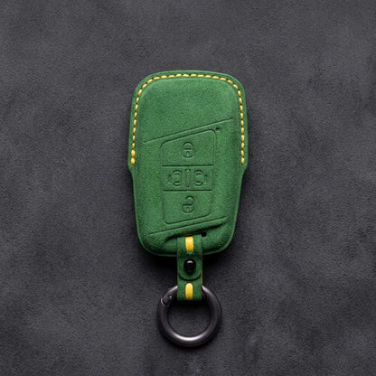 Volkswagen Hand-Stitched Alcantara Key Fob Cover – 4-Button Sliding Door Smart