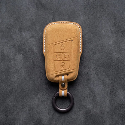 Volkswagen Hand-Stitched Alcantara Key Fob Cover – 4-Button Sliding Door Smart
