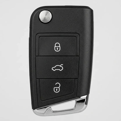Volkswagen Hand-Stitched Alcantara Key Fob Cover – Geometric Smart Key 3-Button
