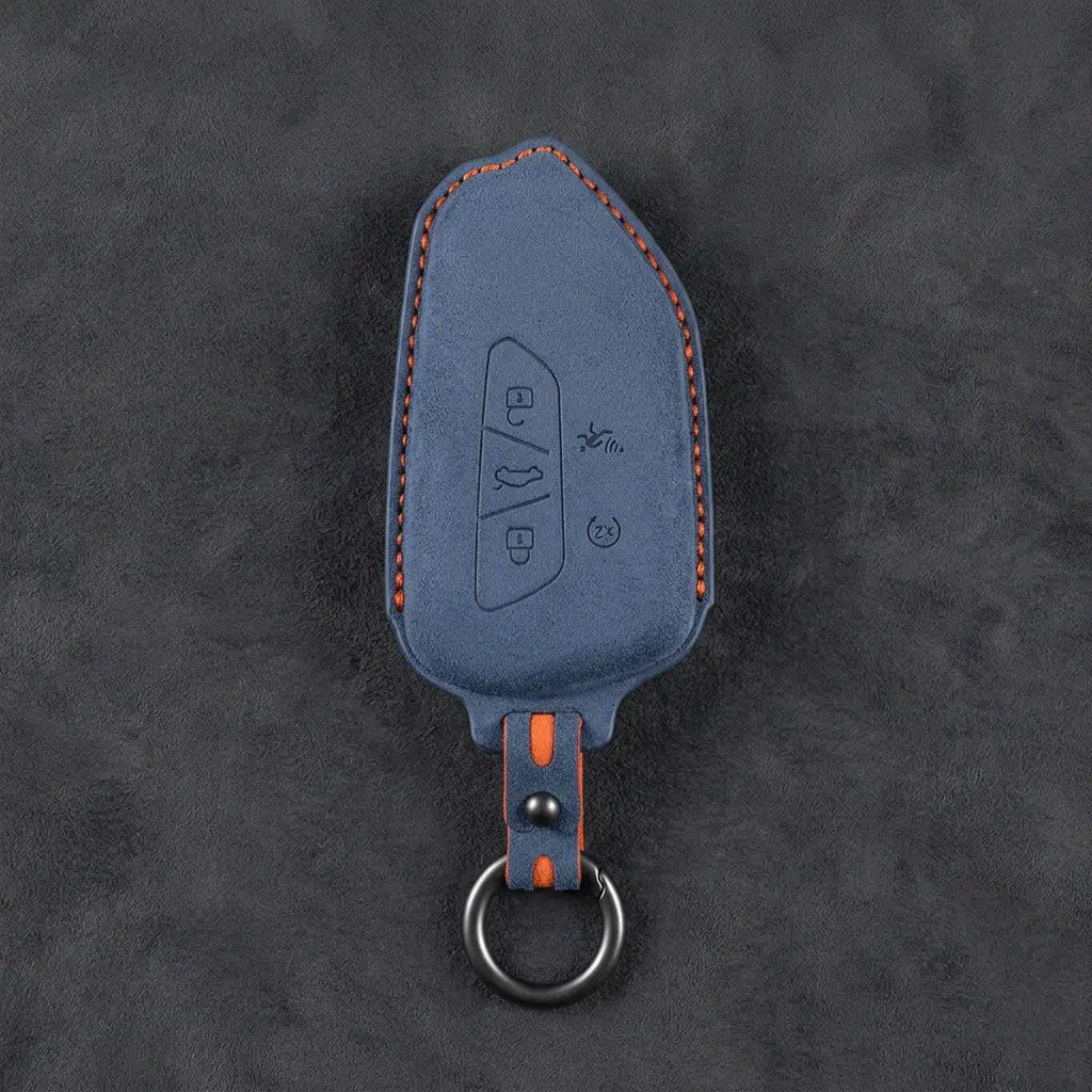 Cupra Hand-Stitched Alcantara Key Fob Cover – Asymmetrical Alarm Style
