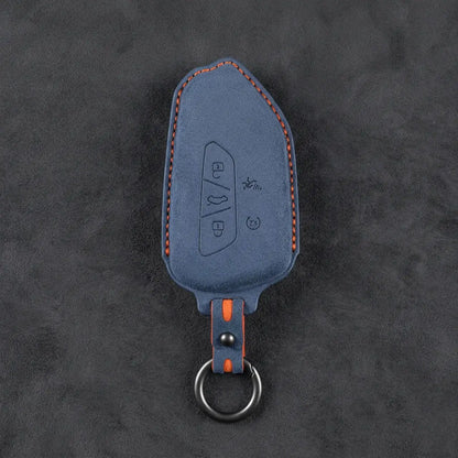 Cupra Hand-Stitched Alcantara Key Fob Cover – Asymmetrical Alarm Style