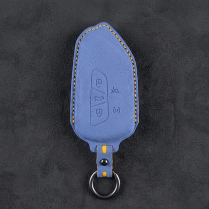 Seat Hand-Stitched Alcantara Key Fob Cover – Asymmetrical Alarm Style