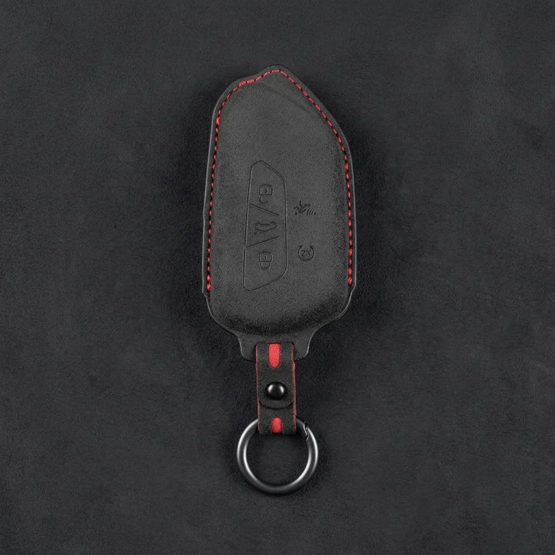 Volkswagen Hand-Stitched Alcantara Key Fob Cover – Asymmetrical Alarm Style