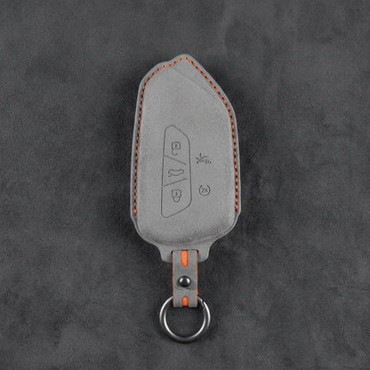 Cupra Hand-Stitched Alcantara Key Fob Cover – Asymmetrical Alarm Style