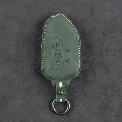 Seat Hand-Stitched Alcantara Key Fob Cover – Asymmetrical Alarm Style