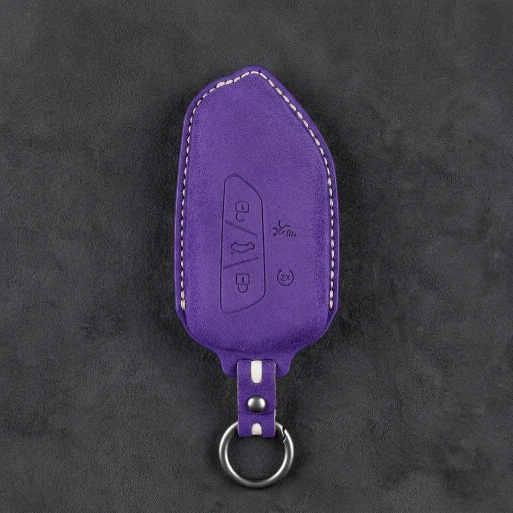 Cupra Hand-Stitched Alcantara Key Fob Cover – Asymmetrical Alarm Style